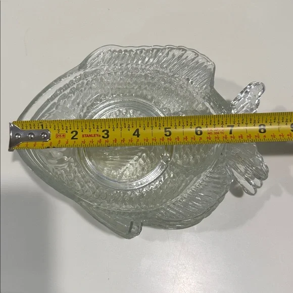 Vintage Arcoroc Poisson Clear Glass Fish Shaped Appetizer Snack Plates Set of 4 - Picture 4 of 4